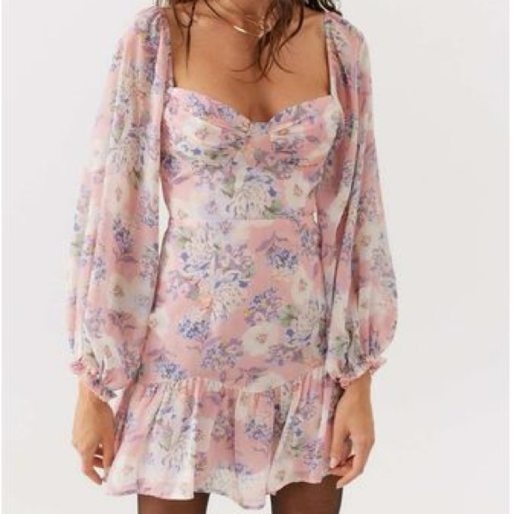 NWT urban outfitters love triangle balloon sleeve mini dress